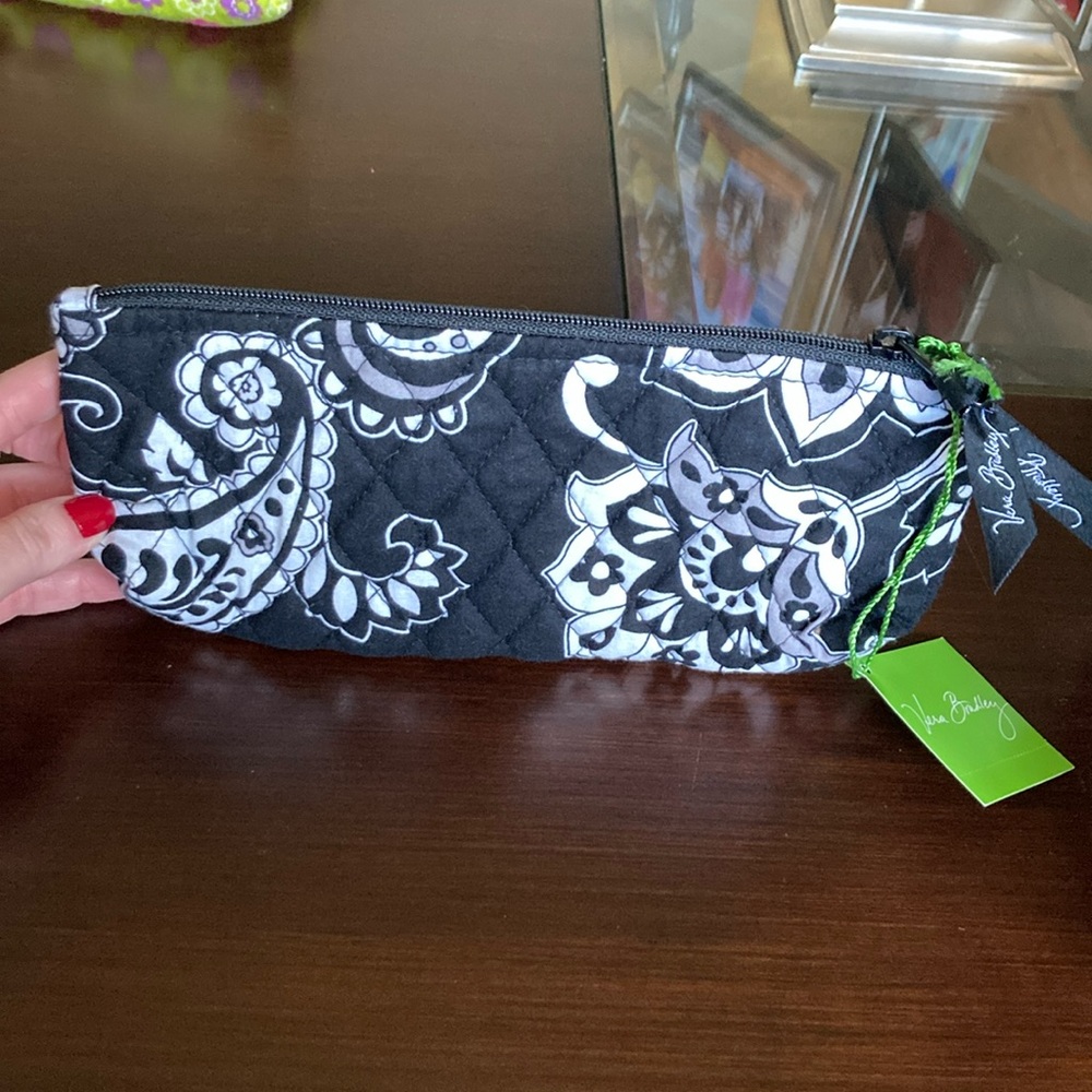 NWT! Vera Bradley Brush & Pencil Case Midnight Paisley Pattern